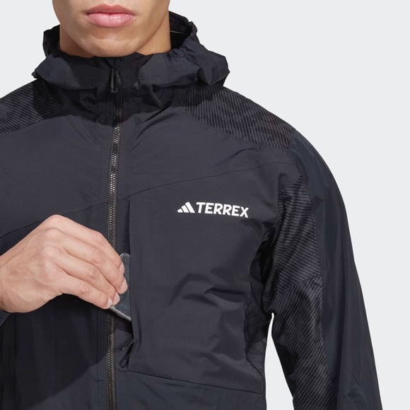 adidas TERREX Xperior Hybrid Rain Jacket HN2912 (Black) - Picture 7 of 8